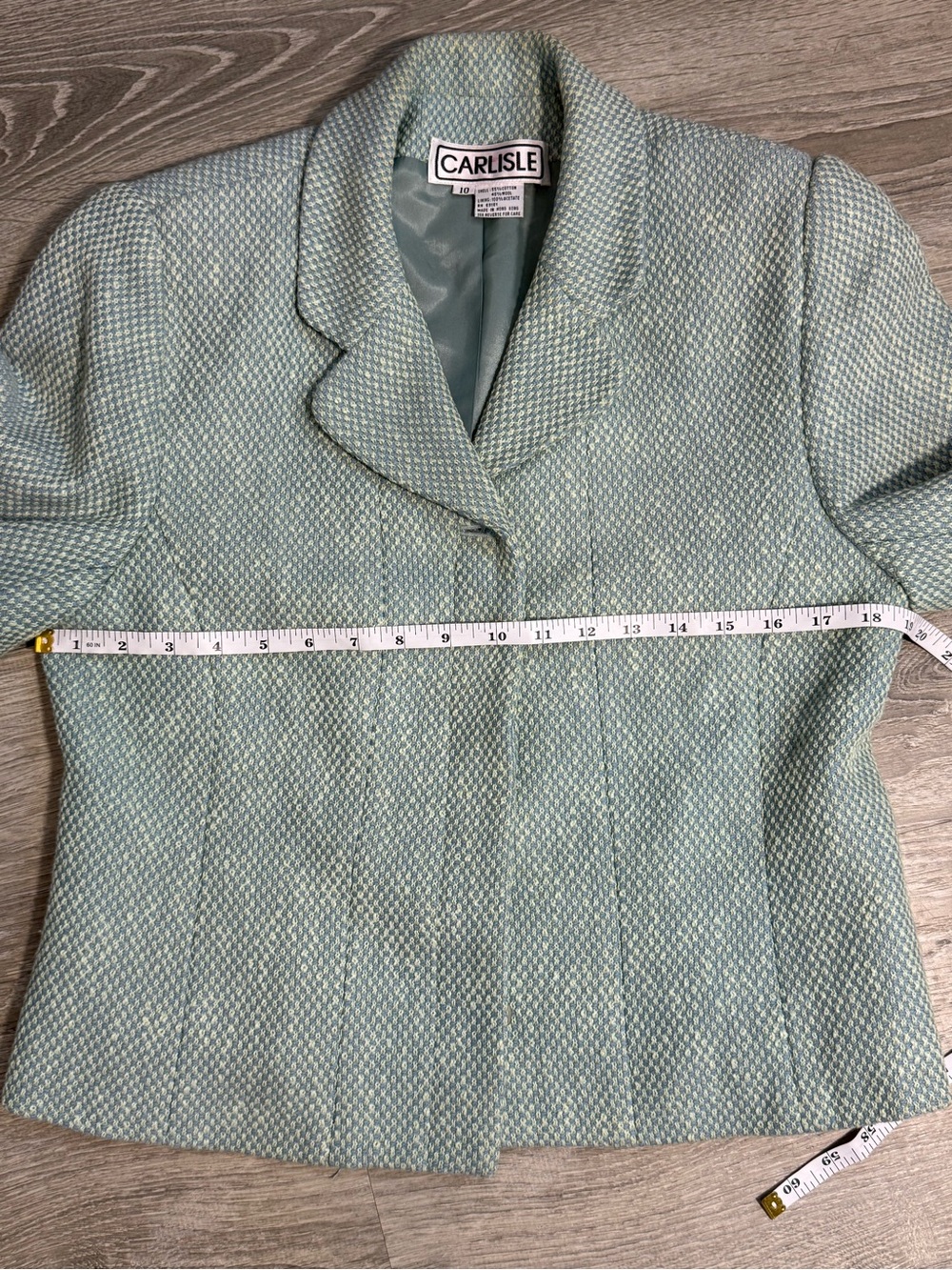 Vintage Carlisle Wool blend Sage Green Blazer and Skirt Set - classy old money - Picture 8 of 12